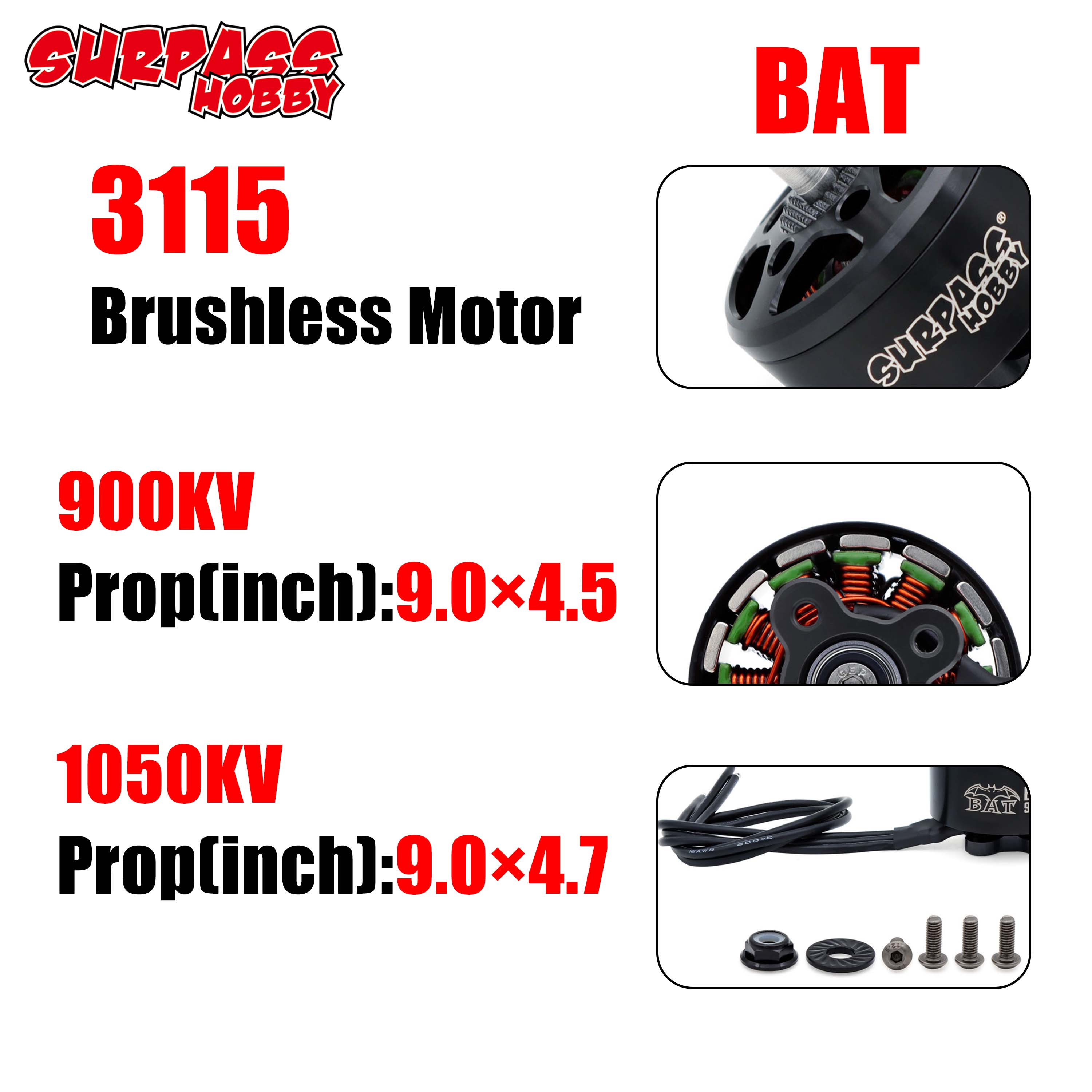 Drone Racing Esc - 서패스 하비 BAT 3115 900KV 1050KV