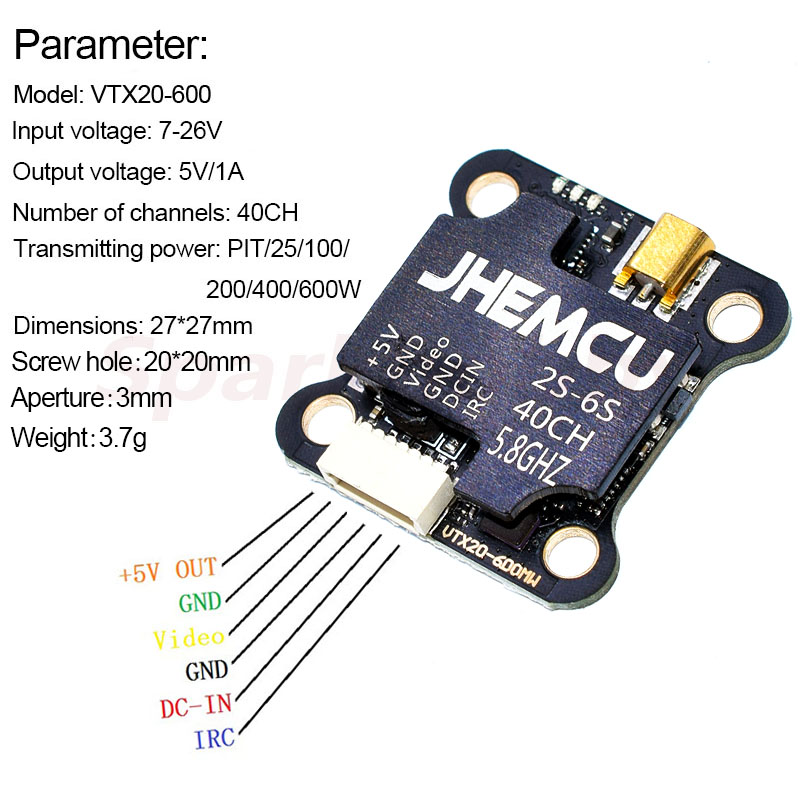 JHEMCU VTX20-600 RC FPV 레이싱 프리 - Drone Racing Vtx 리뷰 및 가격